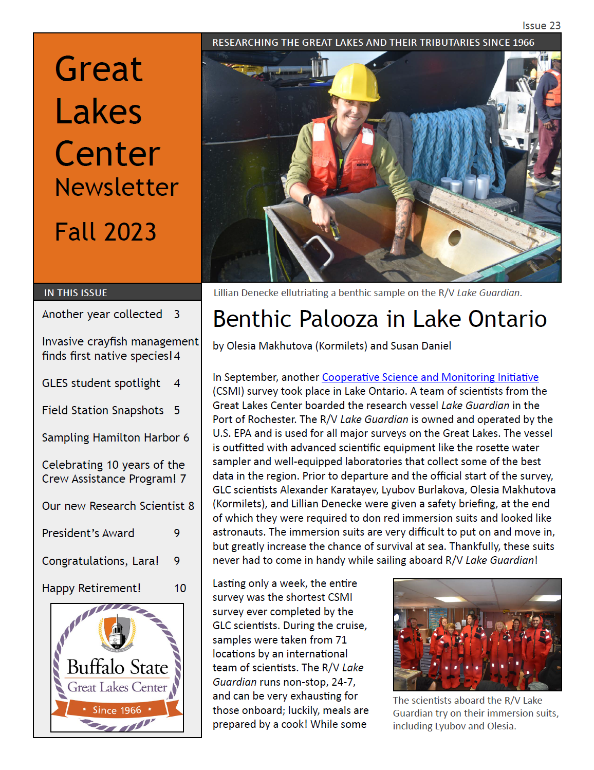 first page of the Fall 2023 GLC newsletter
