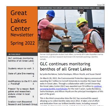 cover of PDF Great Lakes Center Newsletter Spring 2022