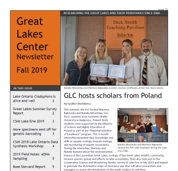 cover of PDF Great Lakes Center Newsletter Fall 2019