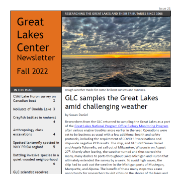 cover of PDF Great Lakes Center Newsletter Fall 2022